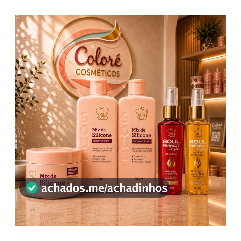 Combo Kit Capilar Mix de Slicone 03 itens + Óleo Sérum Extraordinário + Leave-in SOUL Salão Hidrata