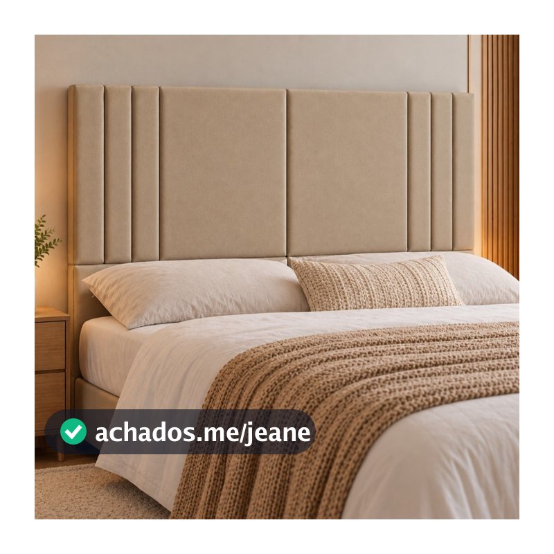 Cabeceira Cama Casal Queen Solteiro Box Estofada Com Pés Julia Várias Cores Corino e Suede Móveis