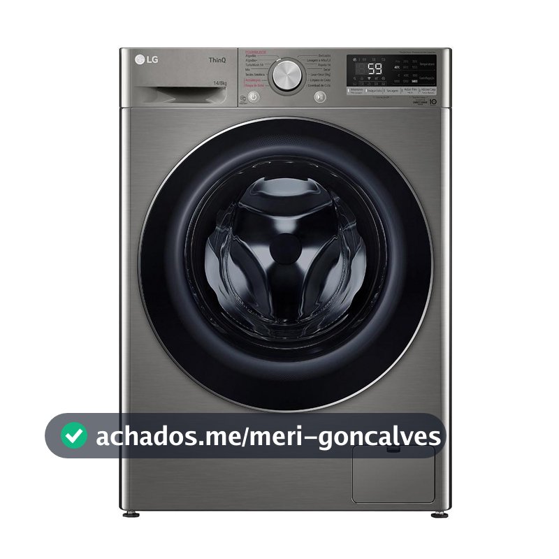Lava & Seca 14 Kg LG Smart com Inteligência Artificial AIDDT Inox Look com 13 Programas de Lavagem - CV5014PC4