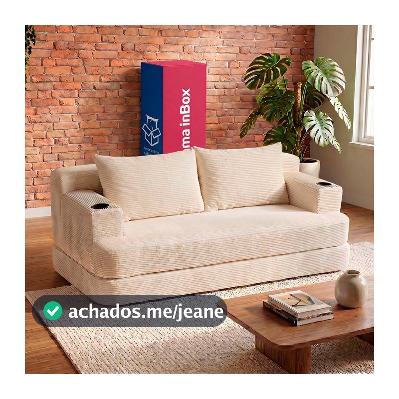 Sofá Cama Nami. 1,50m Xpand Tech Tecido Velourê Cama inBox