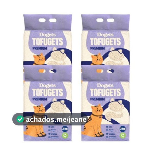 Areia Para Gato Tofu 2 kg Vegetal Higiênica Antiodor Areia Gato Premium Sanitária
