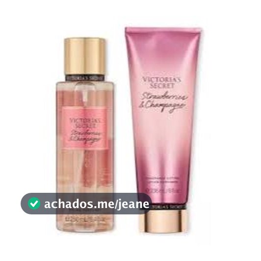 Kit Victoria Body Splash E Hidratante Com Fragrância De Morango E Champagne Para Hidratação Intensa