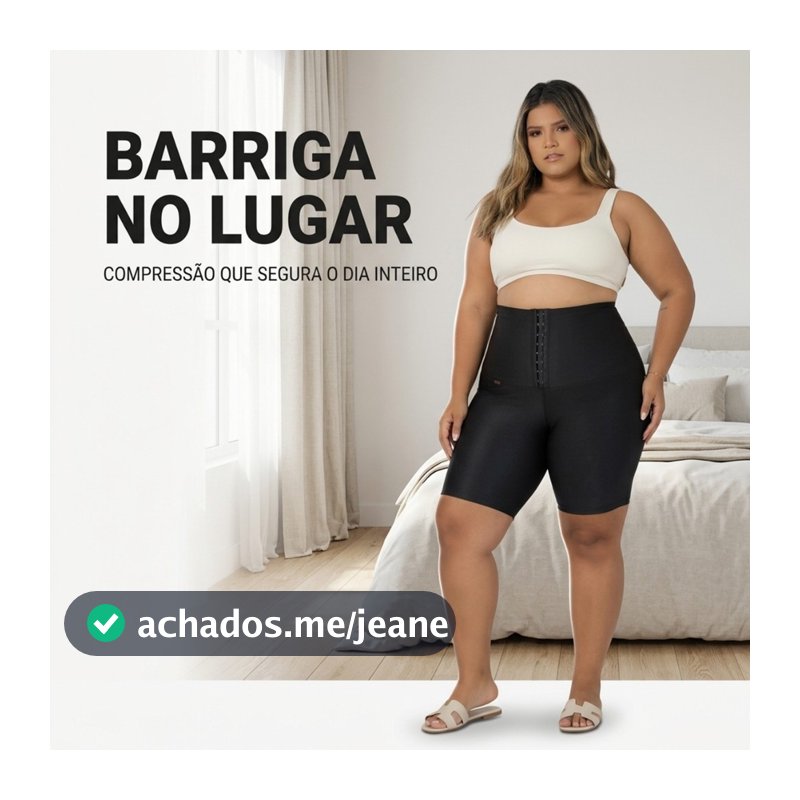 Short Modelador Plus Size Feminino Suplex Encerado Alta Compressão Modela Cintura e Abdômen Uso Diário