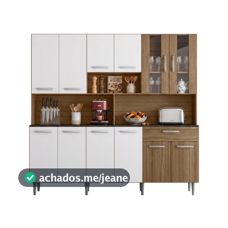 Armário de Cozinha Completa 12 Portas 1 Gaveta Bia