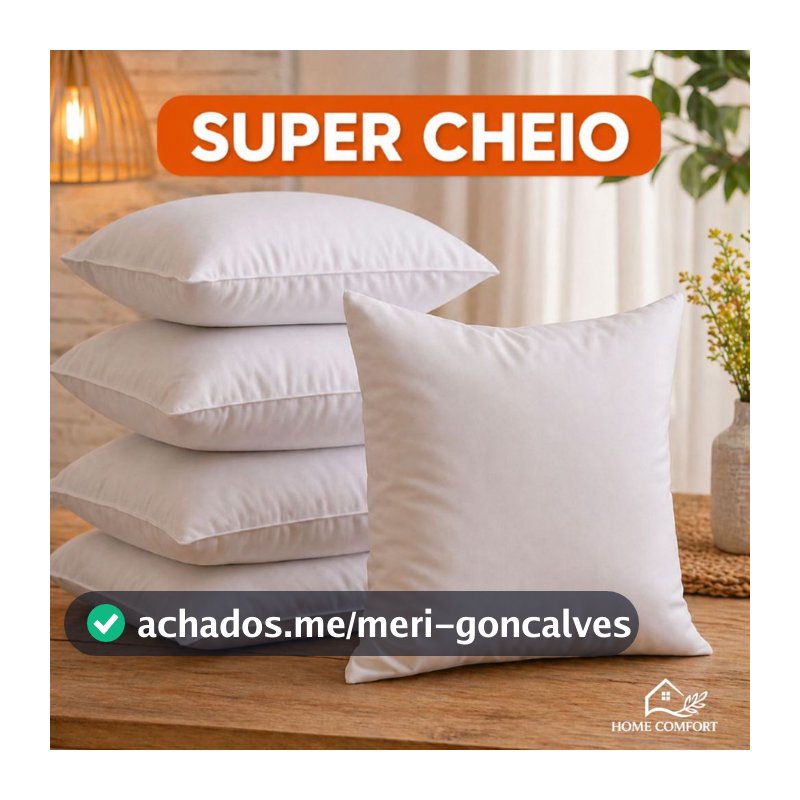 Kit até 6 Unidades Enchimento 45x45 Almofada de Flocos Macia Antialérgica p/ Sofá Cama Decorativa