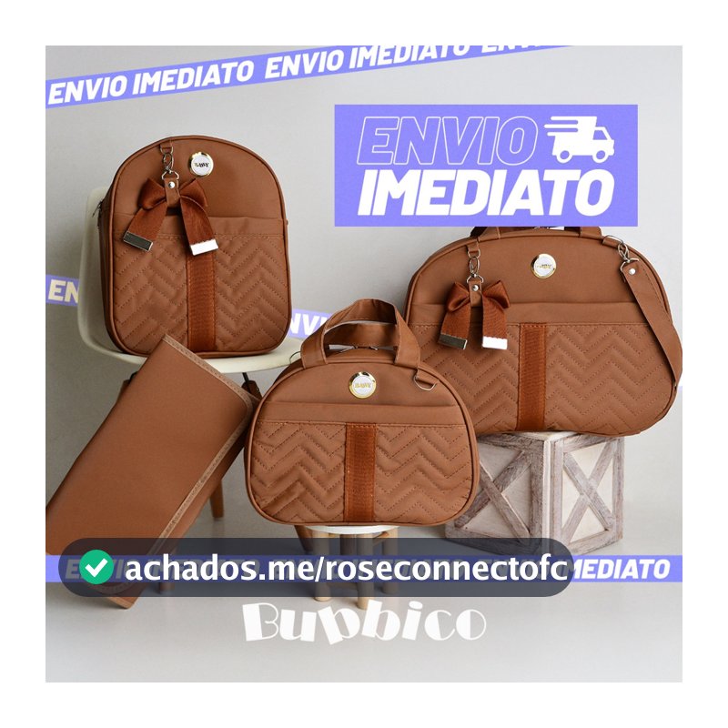 Kit Bolsa Maternidade Com Faixa e Laço 4 Peças Térmica e Impermeável Menina/Menino BUBBICO