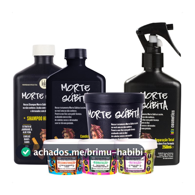 Kit Morte Subita 4 Produtos + Kit Ghee 3x100g Cronograma Completo Lola Cosmetics
