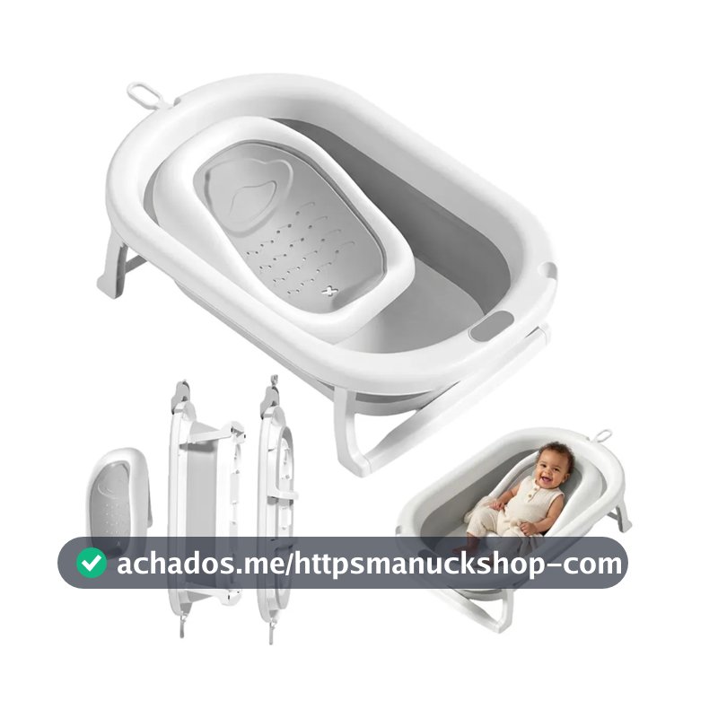 Banheira de Bebe Infantil Dobrável Portátil Enxoval Encosto Antiderrapante Pipdip