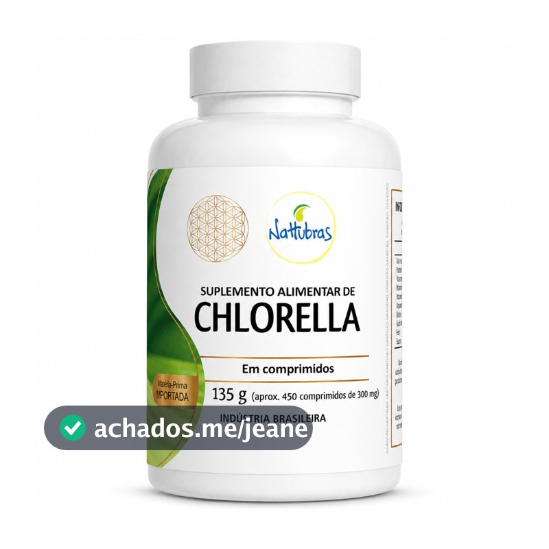 Chlorella Nattubras 450 Comprimidos 300mg Original | Suplemento Alimentar | Alga Natural