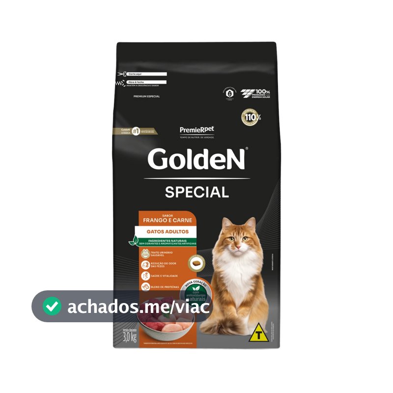 Ração Special para Gatos Adultos Sabor Frango e Carne 3kg Golden