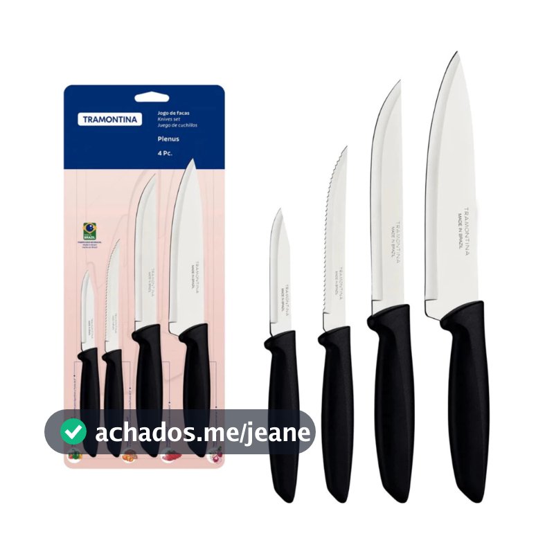 Jogo com 4 Facas Plenus Tramontina – Praticidade, Precisão e Qualidade na Sua Cozinha!