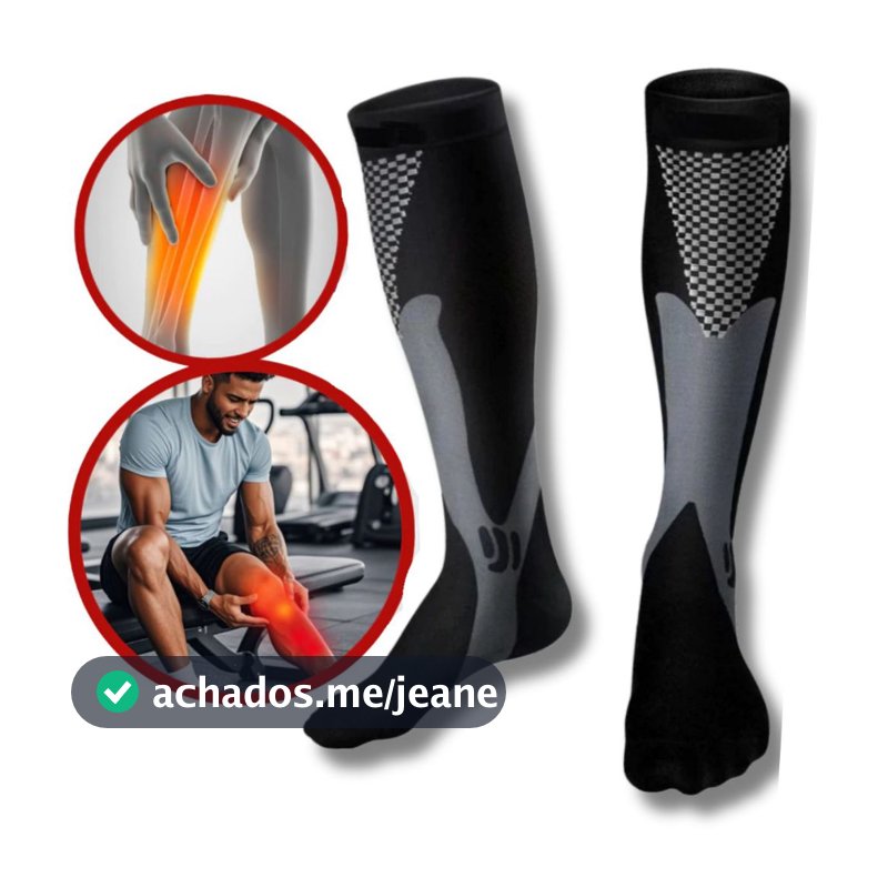 Meias de Compressão para Recuperação Masculina 20-30 Mmhg Tamanho unico Alta Compressão para Varizes Estimula Circulação