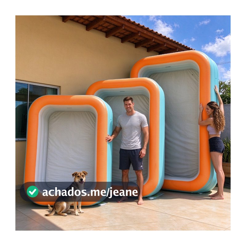Grande capacidade! Piscina inflável azul de PVC, prática e dobrável, adequada para uso interno e externo.