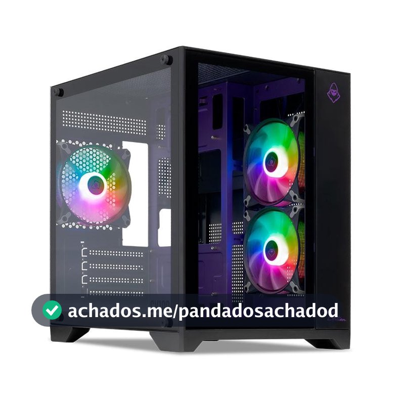 Gabinete Gamer Aquário Mancer CV100 Purple Edition,Mid-Tower,Lat/Vidro C/3 Fans,Preto,MCR-CV100-PEB