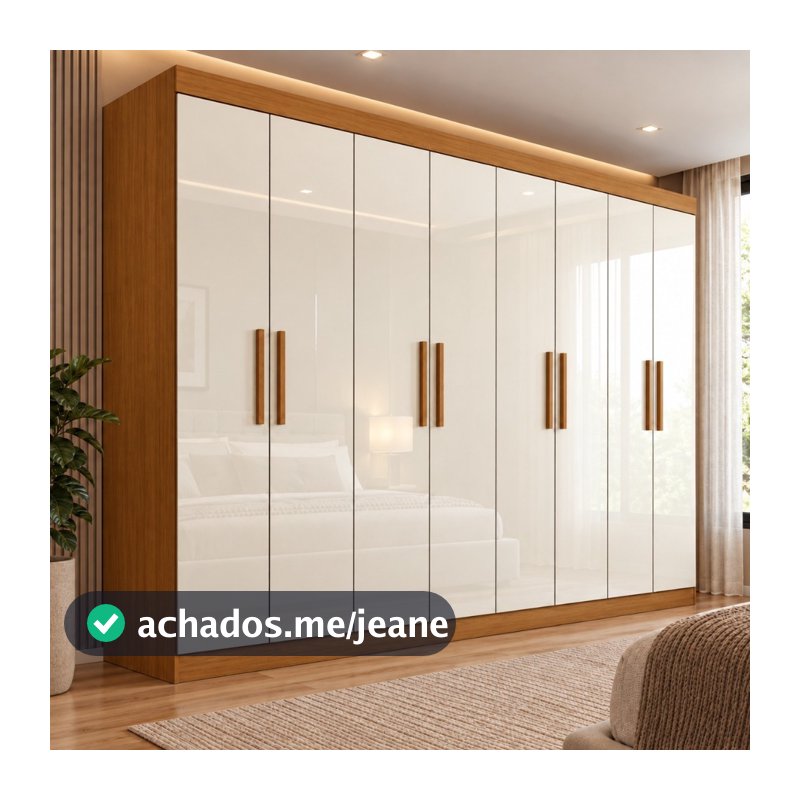 Guarda Roupa Casal 8 Portas 4 Gavetas Layla Premium Casa 812