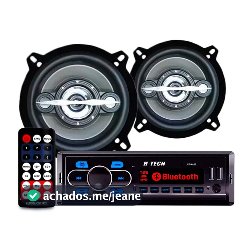 Aparelho Som Carro Mp3 Com Bluetooth Radio Fm Usb + Alto Falante Leson 5 Polegadas Leson