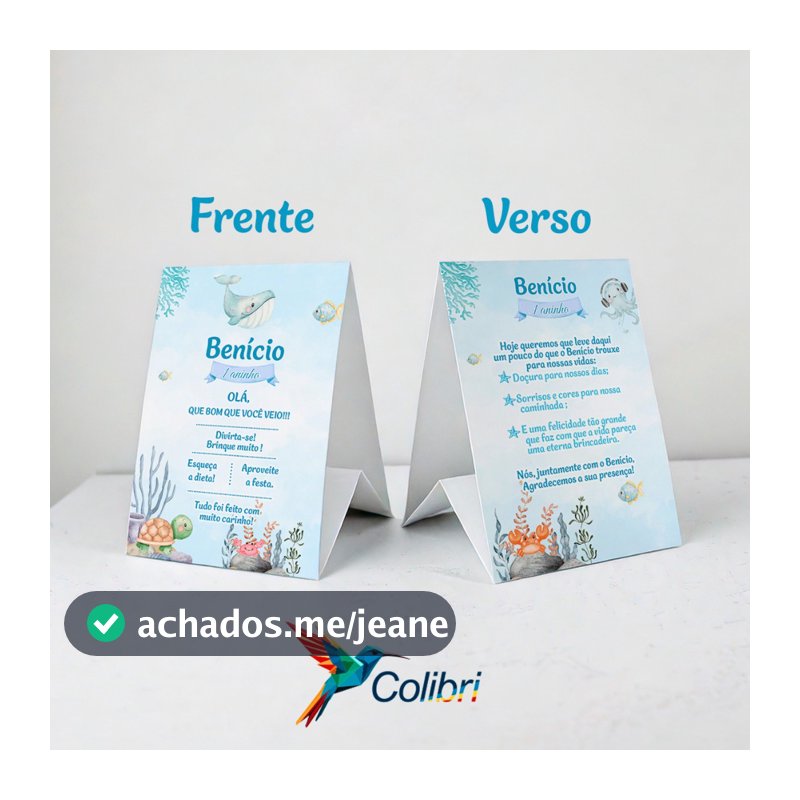 Kit Plaquinhas de agradecimento - Centro de mesa (Fundo do mar)