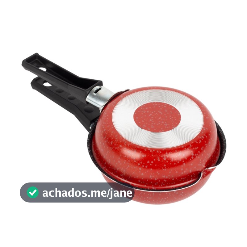 Frigideira Hamburgueira Dupla Antiaderente 14Cm Vermelho Nacional