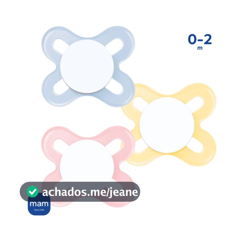 Chupeta MAM 0-2 Meses Start Bico Simétrico Silicone Bebê Infantil Recém Nascido Rosa e Azul Neutra