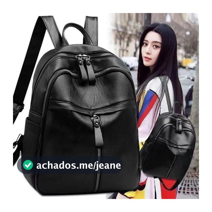 Mochila de Alta Capacidade com Zíper para Mulheres