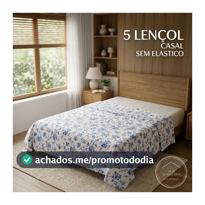 Kit 5 Lençol Casal Sem Elástico Superior Avulso Toque Macio Suave Conforto Hotel