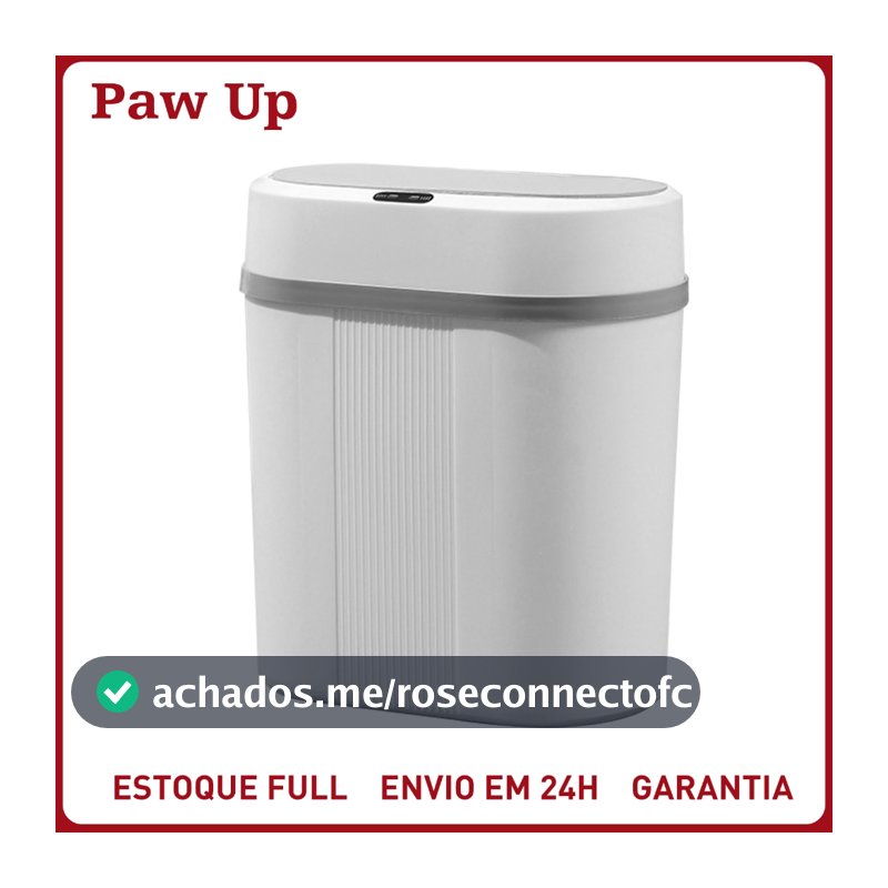 Lixeira Automática Knock 12L – Sem Toque, Sensor Infravermelho e Tampa para Cozinha, Banheiro, Escritório e Quarto
