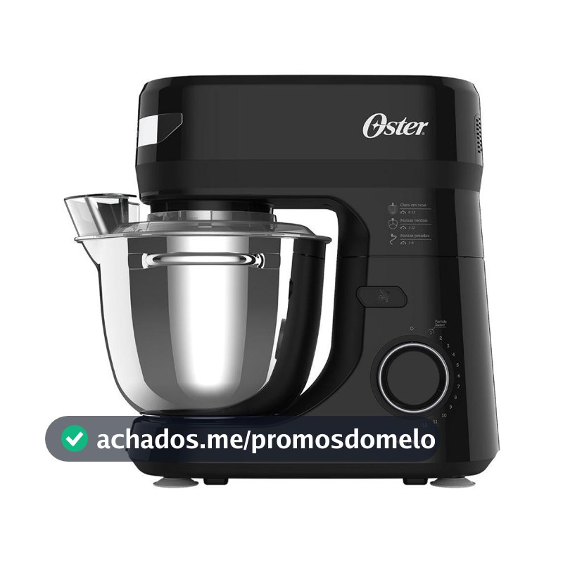 Batedeira Planetária Oster 4L 850W Preto/inox 127V OBAT641-127