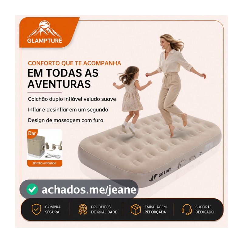 glampture Colchão Inflável Solteiro Cama De Campanha Bomba Inflável Com Bateria De Lítio Integrada 19010025cm