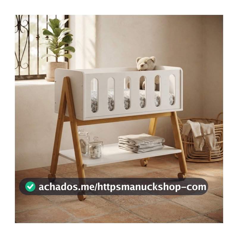 Mini Berço Sissi com Rodinhas | Ideal para o Quarto do Bebê | Matic Móveis- com Rodízios