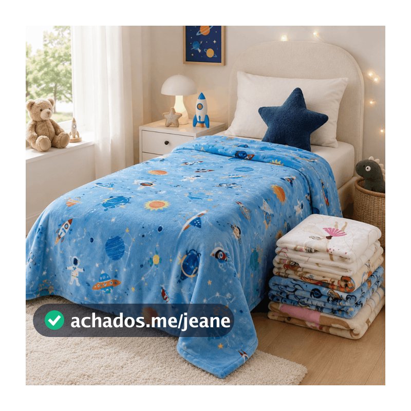 Manta Cobertor Solteiro Bouti Kids Animada Mantinha Flannel Quentinha Estampado Toque Macio Coberta