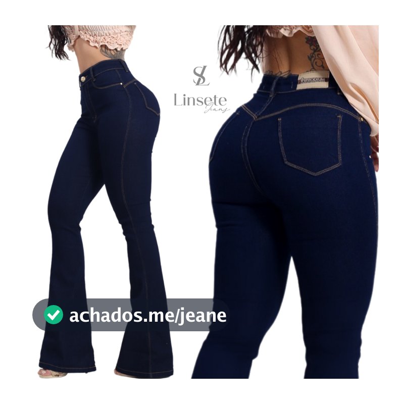 Calça Jeans Flare Feminina Cos Alto Levanta Bumbum Com Lycra Boca De Sino Premium