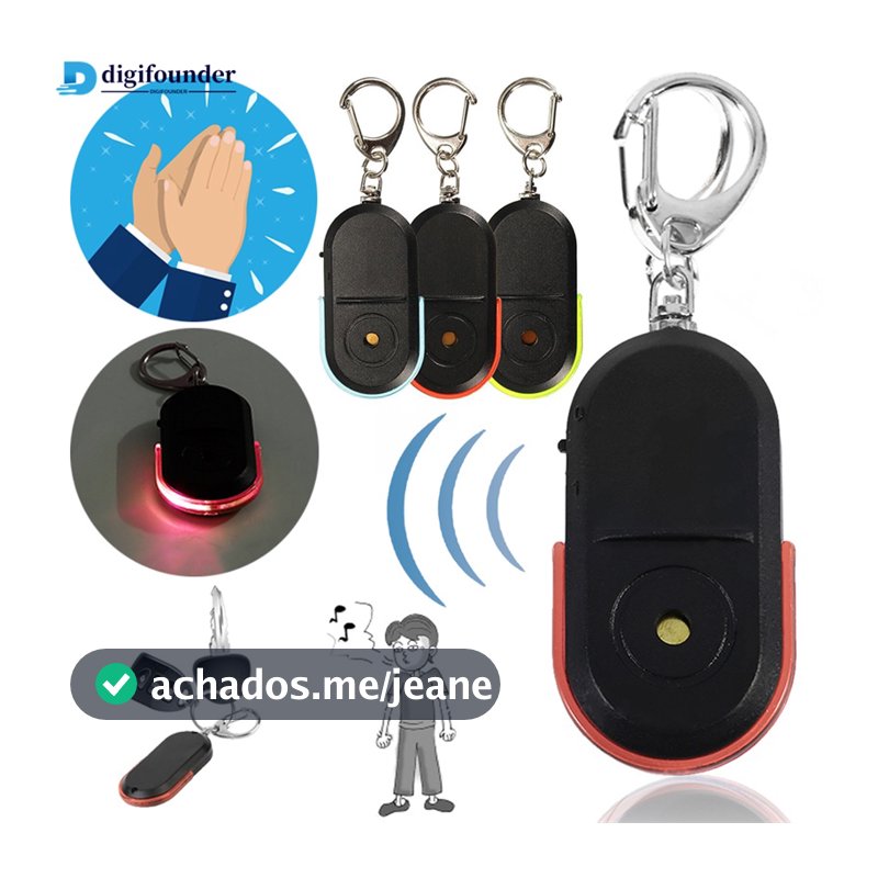 DG Localizador De Chaves De Alarme Anti-Perda Chaveiro Dispositivo De Som Luz Led