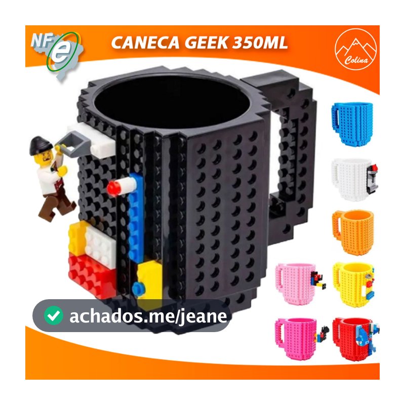 Canecas Bloquinhos Com Encaixe "Lego" + Peças Para Montar