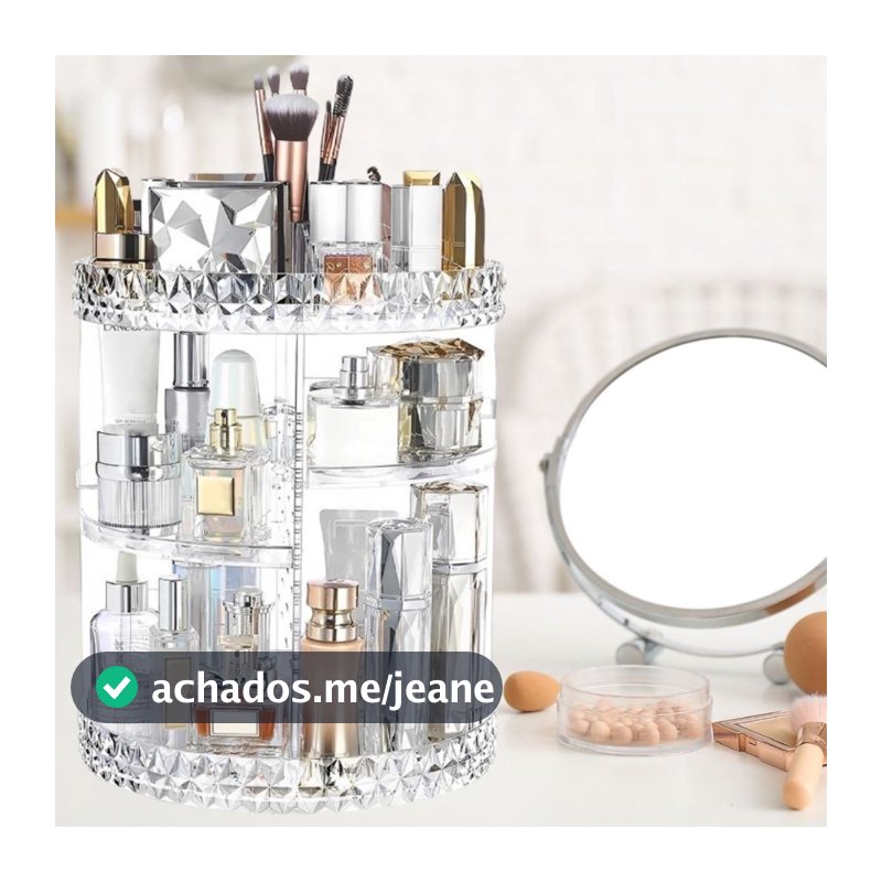 Organizador De Cosmético Maquiagem Acrílico Giratório 360º