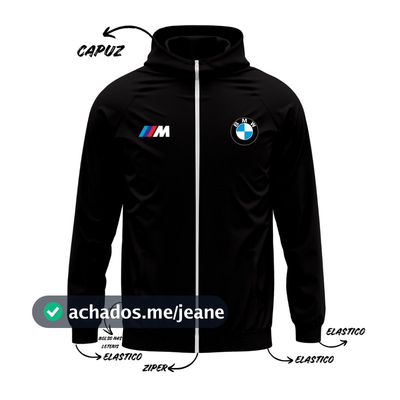 Corta Vento Masculino Feminino BMW Jaqueta  Em Tactel Com Zíper Motociclista Blusa De Friu Casaco