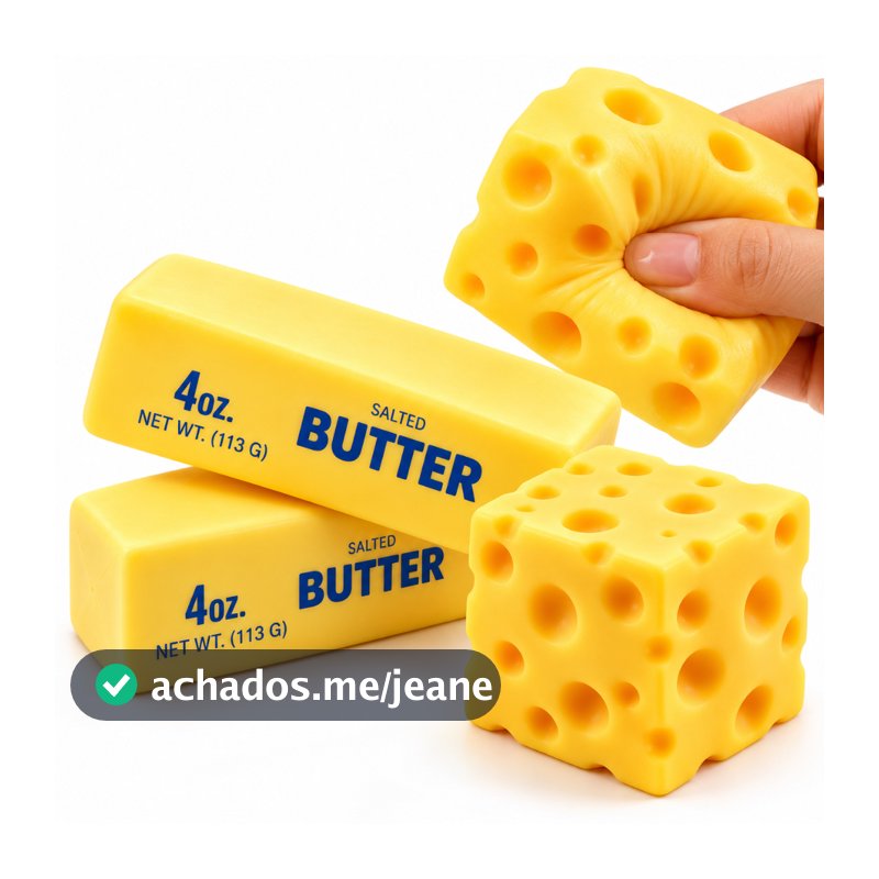 Squishy Butter Manteiga Gigante 24cm e 13,5cm Super Macio Fofinho Surpresa Antistresse Fidget Toy Sensorial Queijo