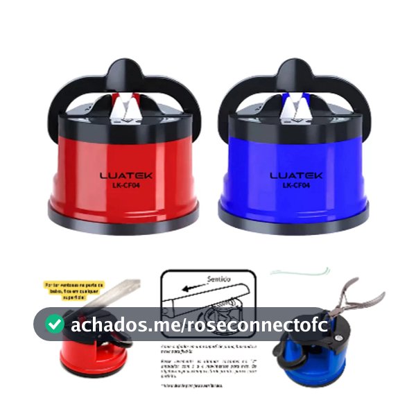 Afiador de Facas com Ventosa Potente Amolador Manual de Tungstênio para Facas Tesouras e Utensílios de Cozinha