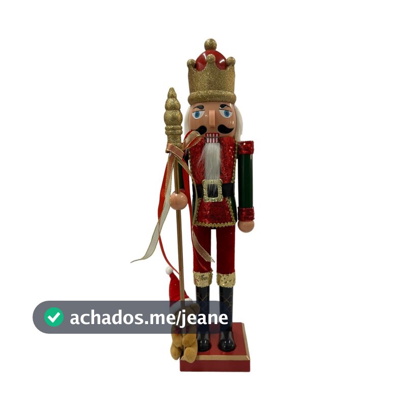 BONECO NATALINO SOLDADO QUEBRA NOZES VERMELHO 80CM