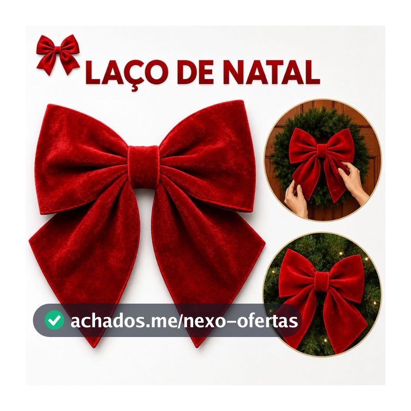Laço Veludo Grande Estruturado Para Arvore de Natal Vermelho Decoração Luxo Alta Qualidade Opção Laço Gigante