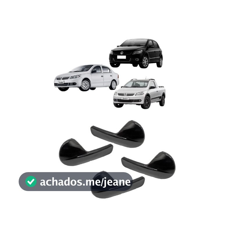 Kit 4 Gatilho Maçaneta Interna Gol Voyage Saveiro G5 G6 Black Piano Dianteira e/ou Traseira