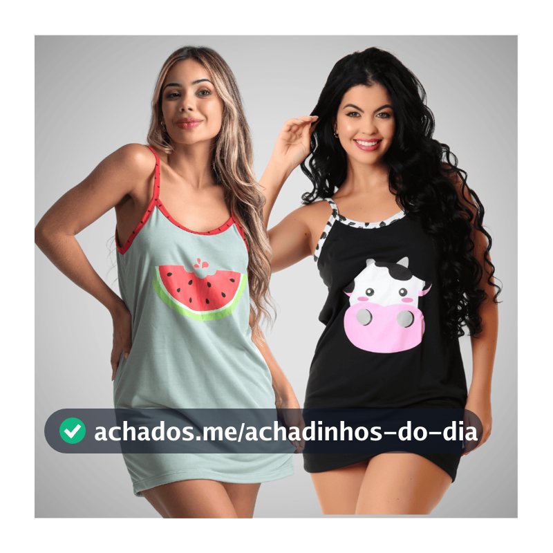 Kit 2 Camisolas Verão Pijama Feminino Dormir Fresquinho Revenda Promoção