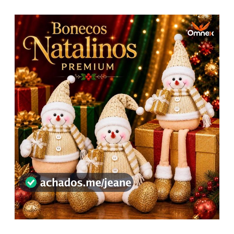 Papai Noel Boneco de Neve Decoração Enfeite Natal Luxo Pelucia Diversos Modelos