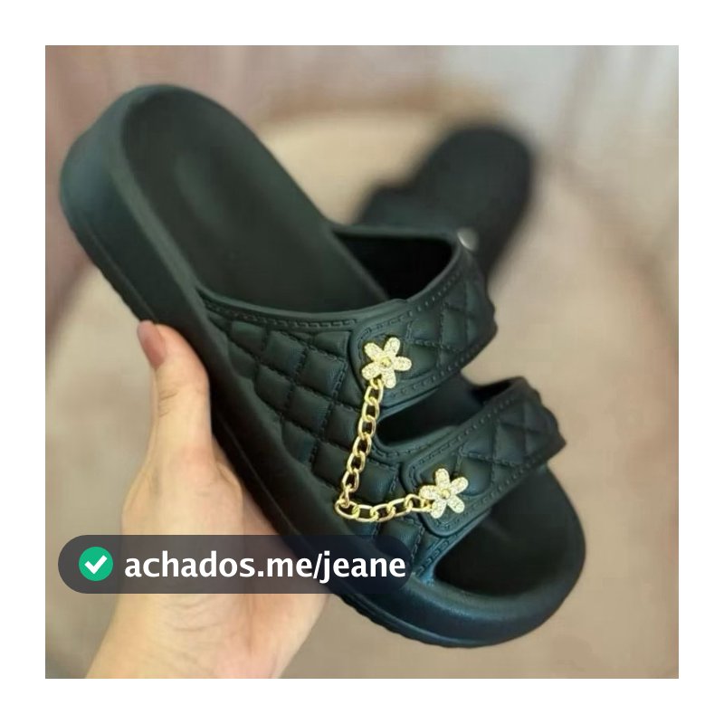 Chinelo Slide Feminino Luxo e Conforto Estilo Fashion Dourado