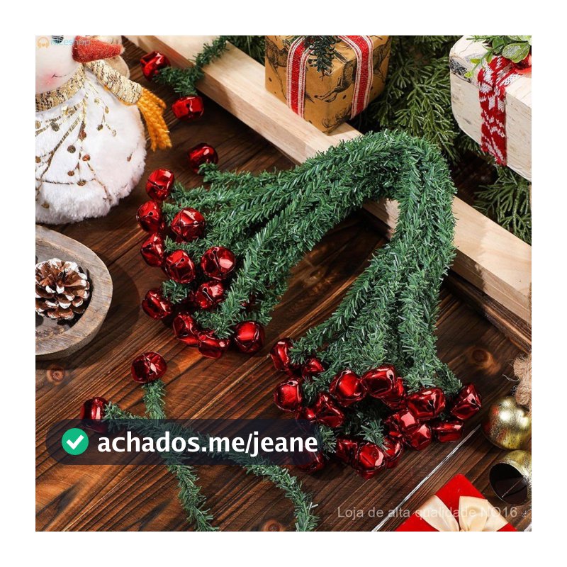 Corda de arame torcida com sinos e laços trançados para embrulhar presentes, decoração de Natal, materiais de arte FDW6