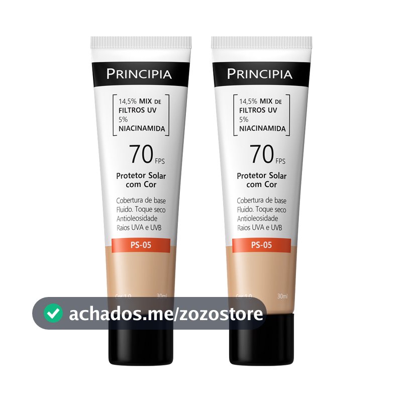 Principia kit com 2 Protetores solares com cor PS-05-escolha seu tom