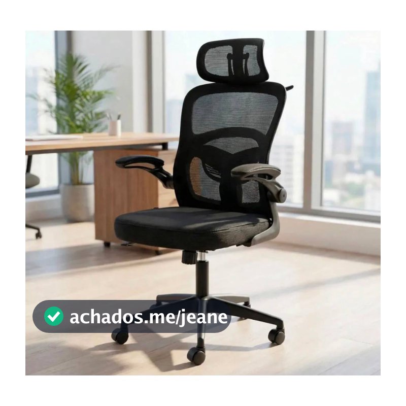 Cadeira Escritório Ergonômica Premium Mesh Giratória Braços Reguláveis Lombar 150kg Cadeiras Gamer