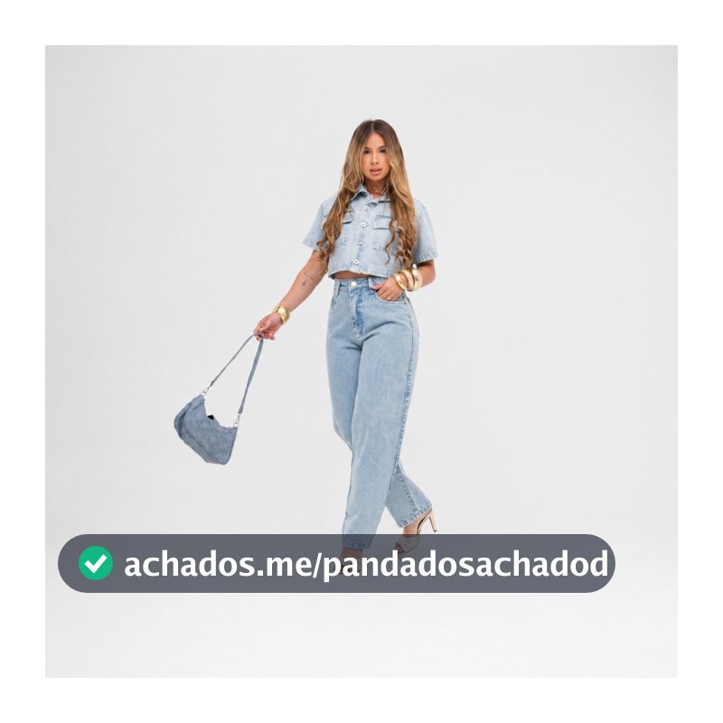 Conjunto Camisa Jeans Cropped Calça Feminina Jeans Barrel