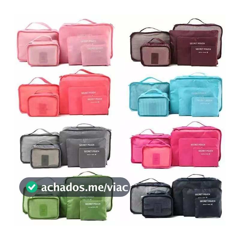 Organizador De Mala De Bagagem Viagem Kit 6 Necessaire Bolsa