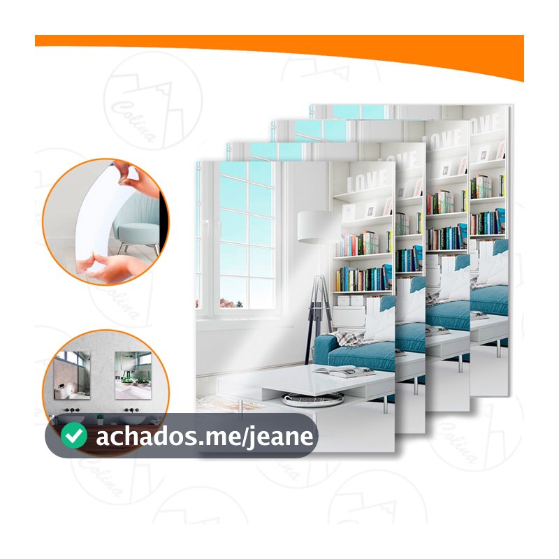 Espelhos Auto Adesivo Acrílico Decorativo 20x30 Retangulares Nanoshop