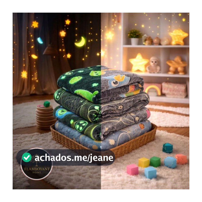 Cobertor Manta Neon Infantil Brilha no Escuro 2,00x1,80 Antialérgico Varias Estampas